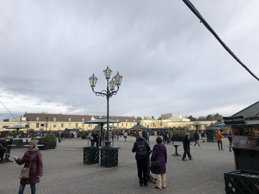 Christmas-market stalls in the grounds of Schönbrunn Palace.