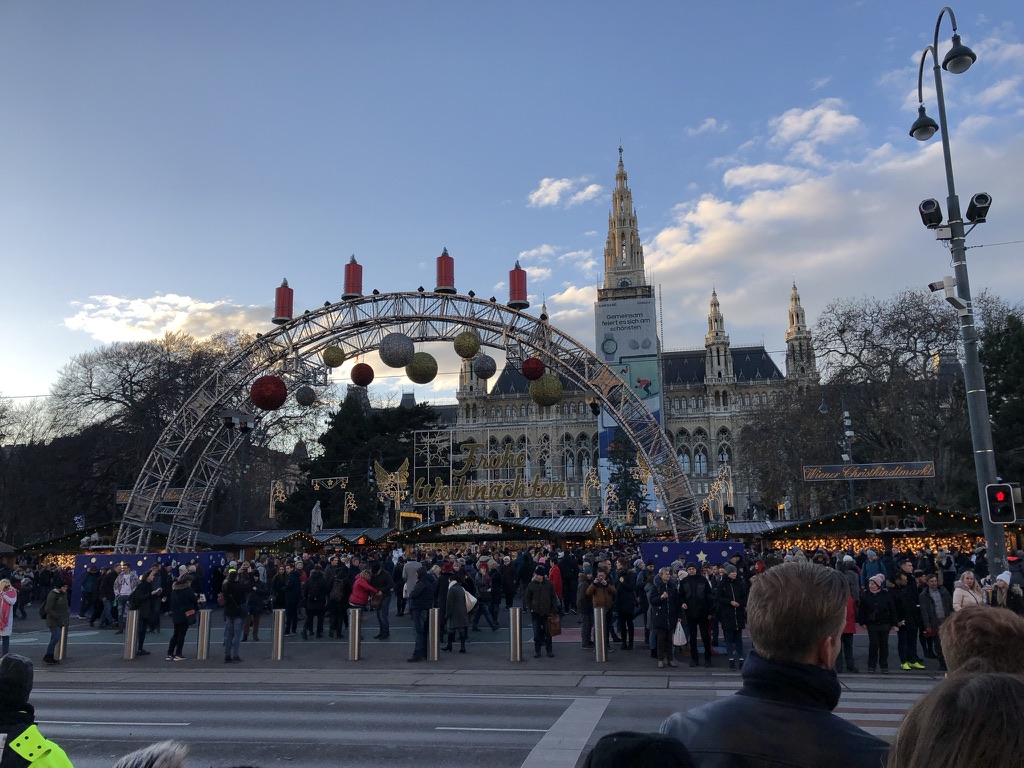 The Christmas market in front of Vienna’s City Hall.