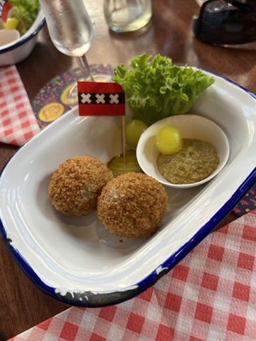 Bitterballen with mustard during our Amsterdam tastings.