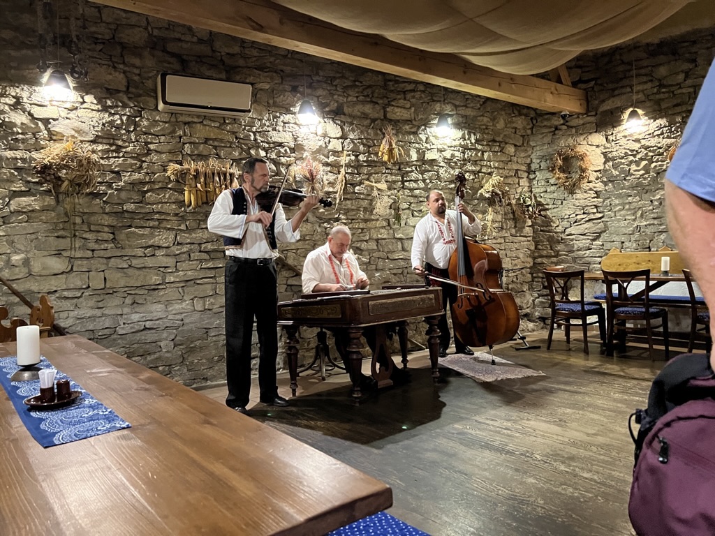 Live musicians at our folklore dinner in Prague.