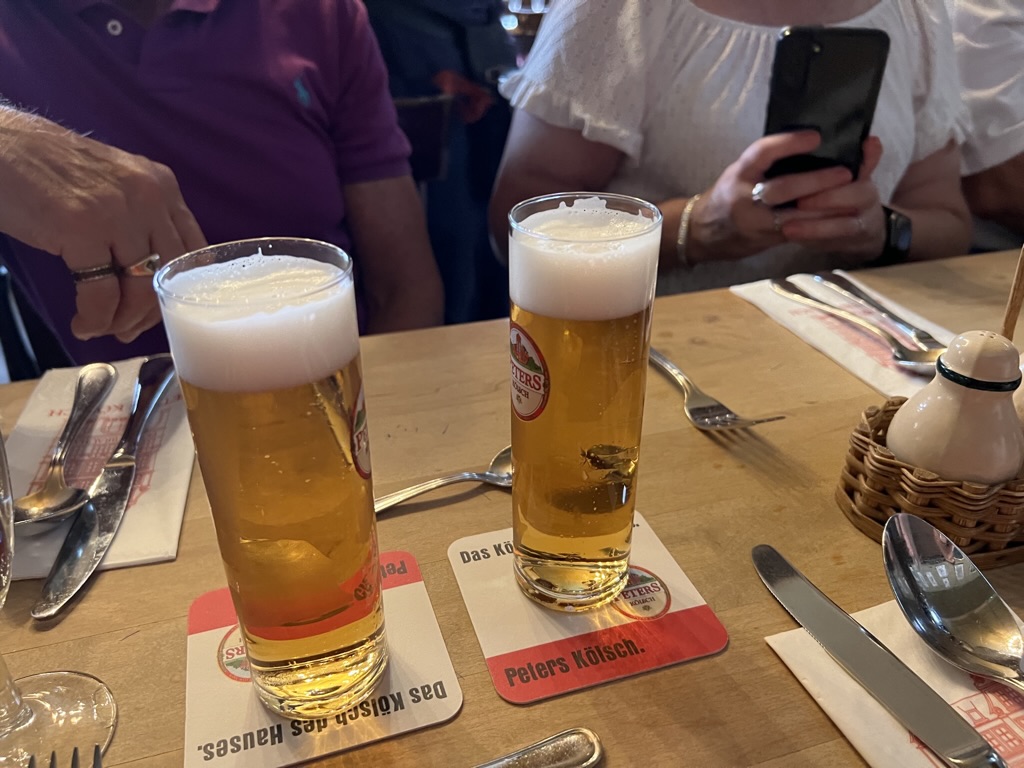 Glasses of Peters Kölsch during our Cologne stop.