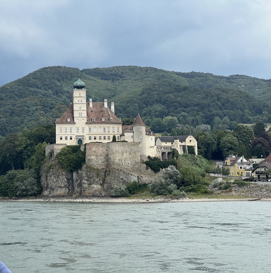 A castle above the river during our Wachau Valley sailing.